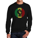 Black Medium Get Up Stand Up - Mens Word Art Crewneck Sweatshirt