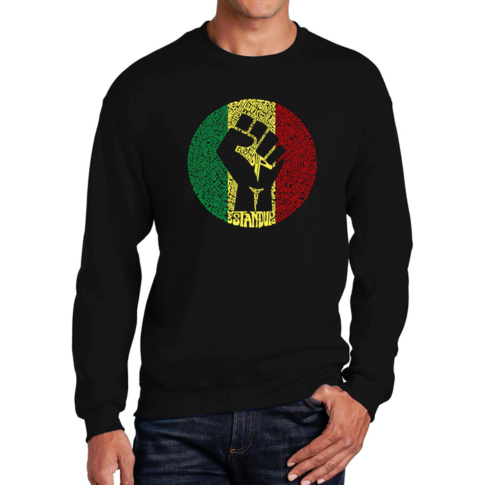 Get Up Stand Up - Mens Word Art Crewneck Sweatshirt