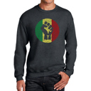 Gray Large Get Up Stand Up - Mens Word Art Crewneck Sweatshirt