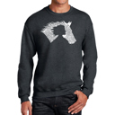 Gray Large Girl Horse - Men's Word Art Crewneck Sweatshirt
