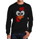 Black XL Turkey Face - Men's Word Art Crewneck Sweatshirt