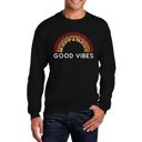Black Large Good Vibes - Mens Word Art Crewneck Sweatshirt