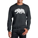 Gray Large California Bear - Mens Word Art Crewneck Sweatshirt