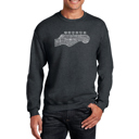 Gray Large Guitar Head - Mens Word Art Crewneck Sweatshirt