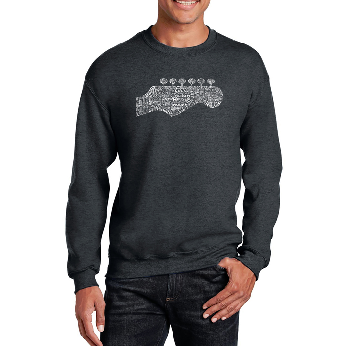 Guitar Head - Mens Word Art Crewneck Sweatshirt