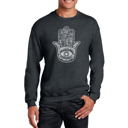 Gray Large Hamsa - Mens Word Art Crewneck Sweatshirt