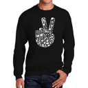  Peace Finger Notes - Men's Word Art Crewneck Sweatshirt