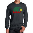 Gray Large Christmas Elf Hat - Men's Word Art Crewneck Sweatshirt