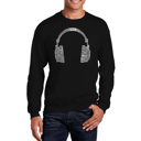 Black Medium 63 Different Genres Of Music - Mens Word Art Crewneck Sweatshirt