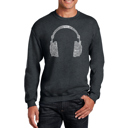 Gray XL 63 Different Genres Of Music - Mens Word Art Crewneck Sweatshirt