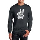 Gray Medium Peace Out - Mens Word Art Crewneck Sweatshirt
