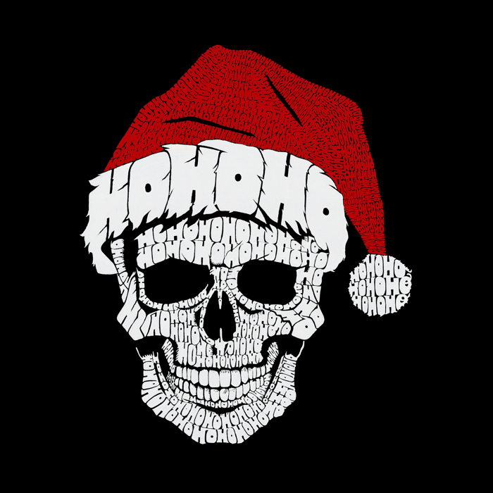 Santa Skull - Men's Word Art Crewneck Sweatshirt