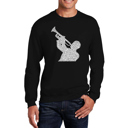 Black Large All Time Jazz Songs - Men's Word Art Crewneck Sweatshirt