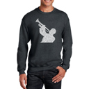 Gray XXXL All Time Jazz Songs - Men's Word Art Crewneck Sweatshirt