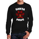 Black Small Santa Paws - Men's Word Art Crewneck Sweatshirt