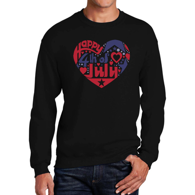 July 4Th Heart - Mens Word Art Crewneck Sweatshirt