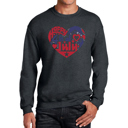 Gray XXL July 4Th Heart - Mens Word Art Crewneck Sweatshirt