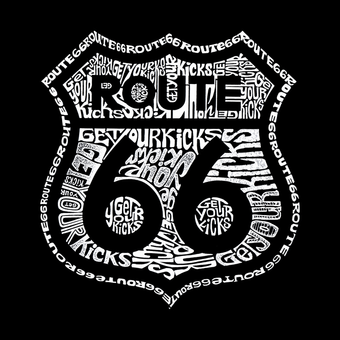 Get Your Kicks On Route 66 - Mens Word Art Crewneck Sweatshirt
