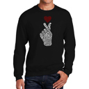 Black Small K-Pop - Mens Word Art Crewneck Sweatshirt