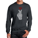 Gray Large K-Pop - Mens Word Art Crewneck Sweatshirt