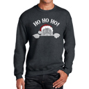 Gray Large Peeking Santa - Men's Word Art Crewneck Sweatshirt