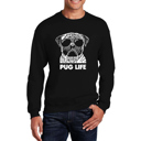 Black XXL Pug Life - Mens Word Art Crewneck Sweatshirt
