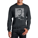 Gray XXXL Abraham Lincoln - Gettysburg Address - Mens Word Art Crewneck Sweatshirt