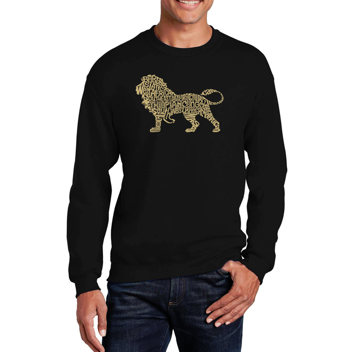 Lion - Mens Word Art Crewneck Sweatshirt