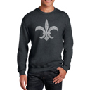 Gray XXXXL Fleur De Lis - Popular Louisiana Cities - Mens Word Art Crewneck Sweatshirt