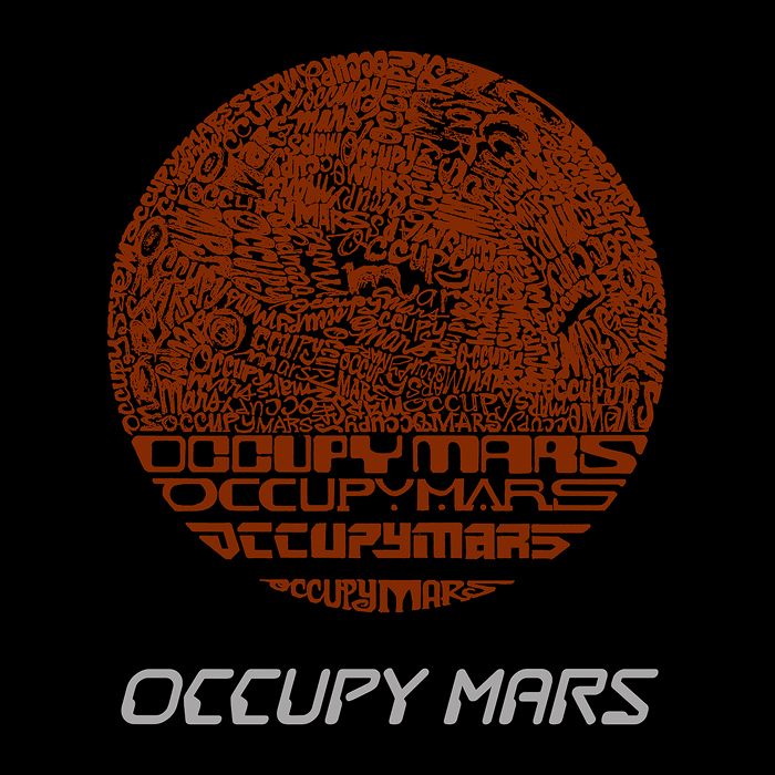 Occupy Mars - Mens Word Art Crewneck Sweatshirt
