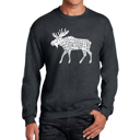Gray XXL Moose - Men's Word Art Crewneck Sweatshirt