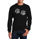 Black Small Meow Cat Prints - Mens Word Art Crewneck Sweatshirt