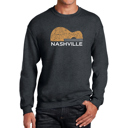 Gray XL Nashville Guitar - Men's Word Art Crewneck Sweatshirt