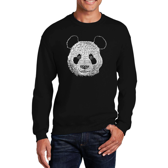 Panda - Mens Word Art Crewneck Sweatshirt