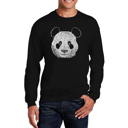 Black Large Panda - Mens Word Art Crewneck Sweatshirt