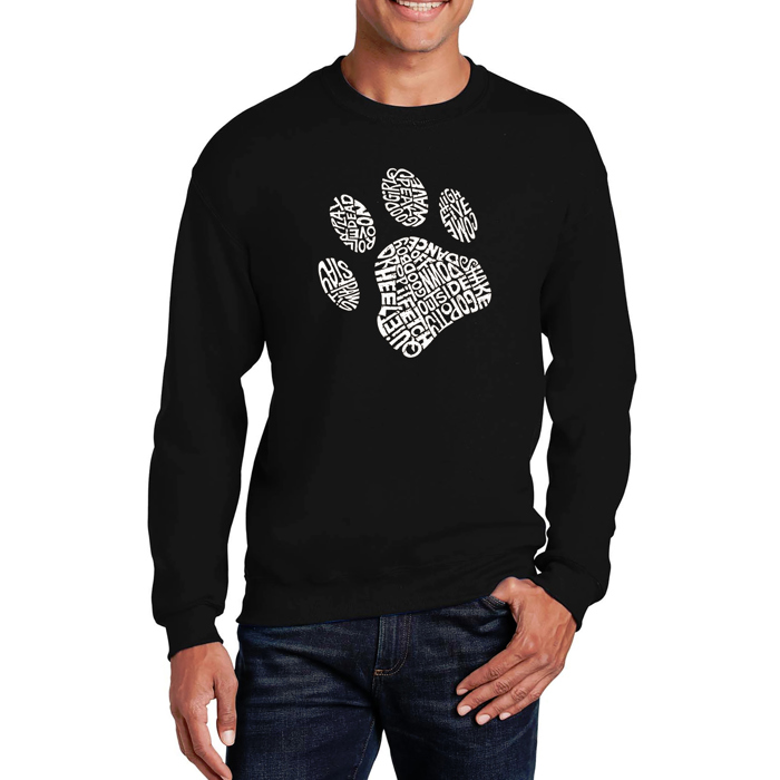 Dog Paw - Men's Word Art Crewneck Sweatshirt
