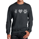 Gray XXXXL Peace Love Dogs - Men's Word Art Crewneck Sweatshirt