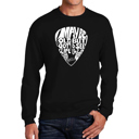 Black XXXXL Guitar Pick - Mens Word Art Crewneck Sweatshirt