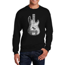 Black XXL Bass Guitar - Mens Word Art Crewneck Sweatshirt
