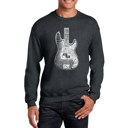 Gray Large Bass Guitar - Mens Word Art Crewneck Sweatshirt