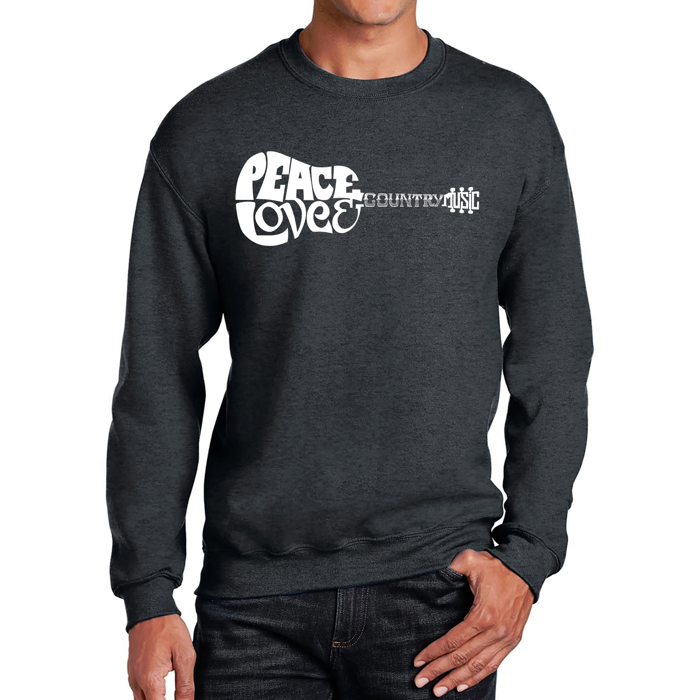 Peace Love Country - Mens Word Art Crewneck Sweatshirt