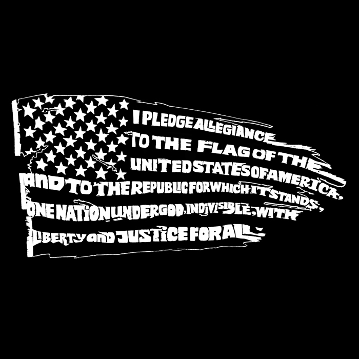 Pledge Of Allegiance Flag - Mens Word Art Crewneck Sweatshirt
