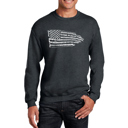Gray Large Pledge Of Allegiance Flag - Mens Word Art Crewneck Sweatshirt