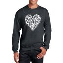 Gray XXXXL Paw Prints Heart - Mens Word Art Crewneck Sweatshirt