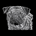  Pug Face - Mens Word Art Crewneck Sweatshirt