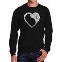 Black Small Dog Heart - Men's Word Art Crewneck Sweatshirt