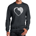 Gray Small Dog Heart - Men's Word Art Crewneck Sweatshirt