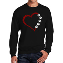 Black Large Meow Heart - Men's Word Art Crewneck Sweatshirt