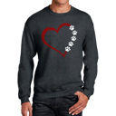 Gray XXXL Meow Heart - Men's Word Art Crewneck Sweatshirt