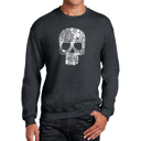 Gray XXXL Rock n Roll Skull - Men's Word Art Crewneck Sweatshirt